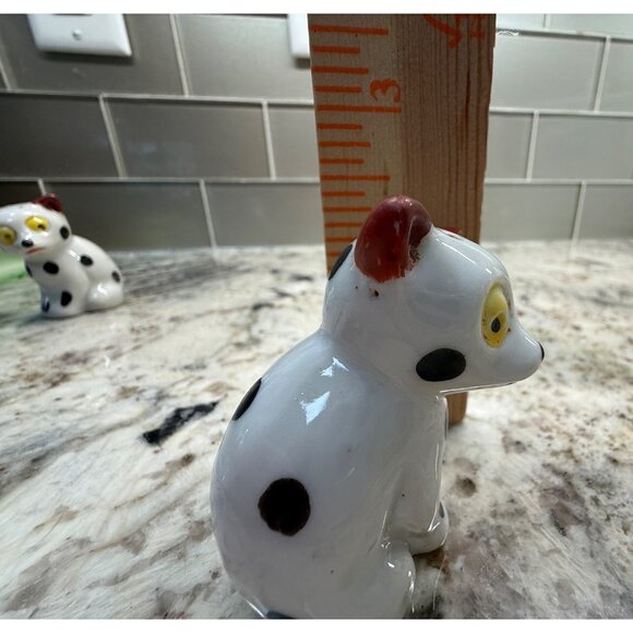 VTG MCM  1950s Japan Dalmation Dog S&P Shakers Yellow Eyes Ceramic kitschy Read - Picture 6 of 12